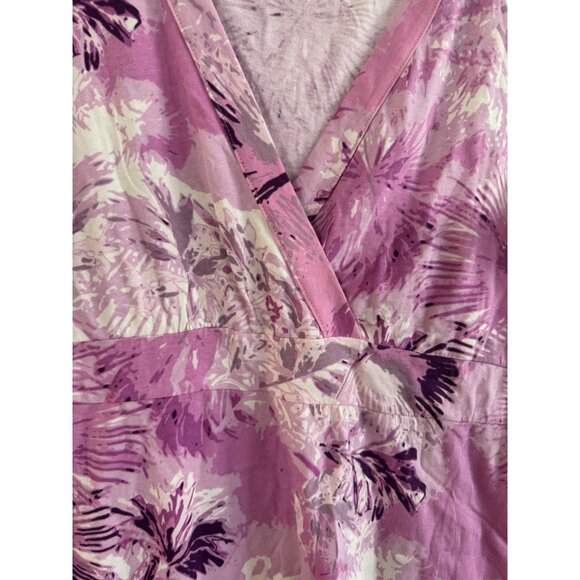 Calvin Klein Jeans Womens Medium Cotton Blend Pink Purple Floral Print Sleeveles - Picture 2 of 5